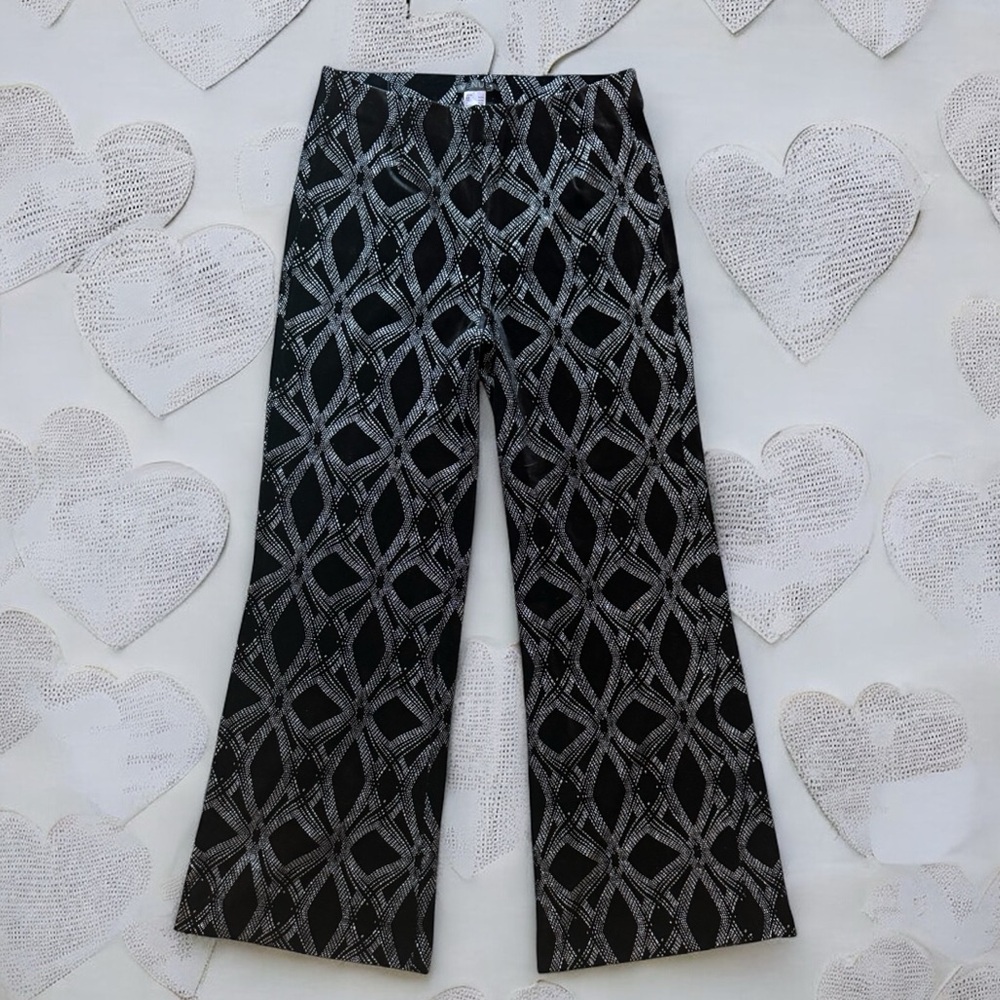 VENUS Black Velvet Pants with Silver Detailing NWOT
